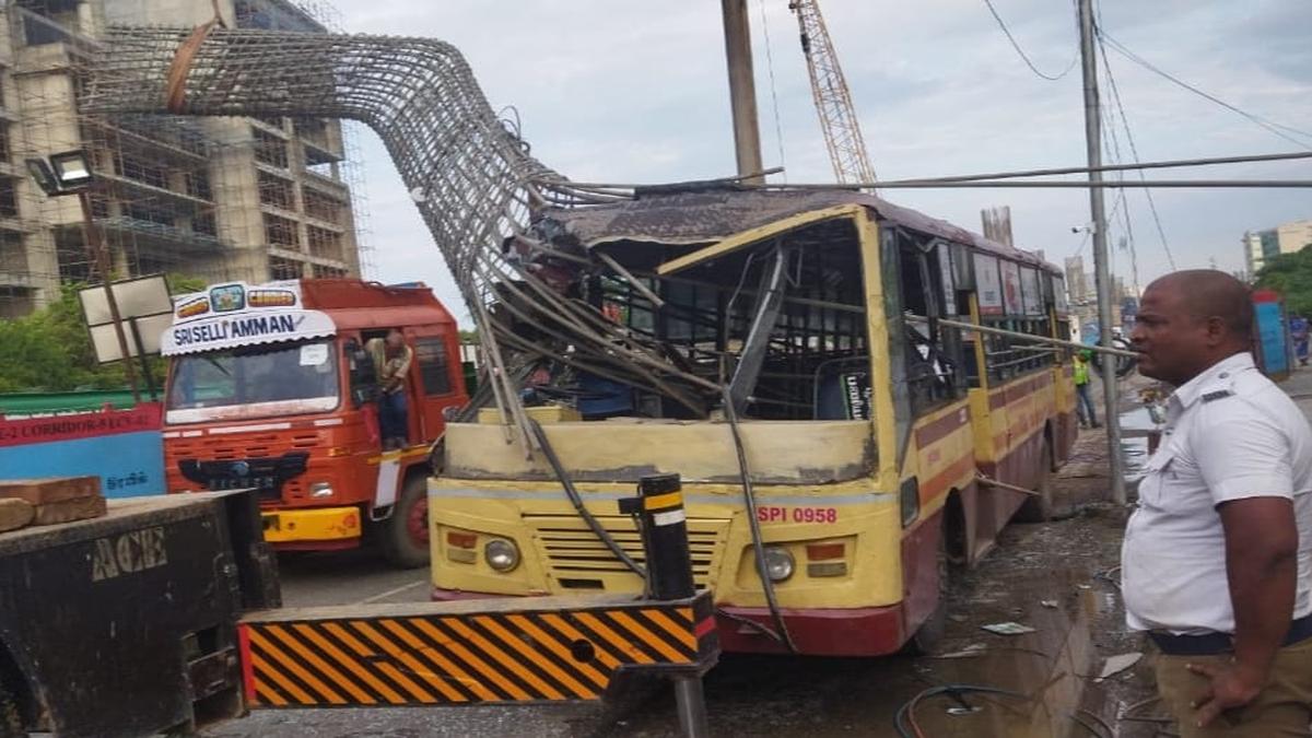 Three injured as crane at Metro site overturns on MountPoonamallee